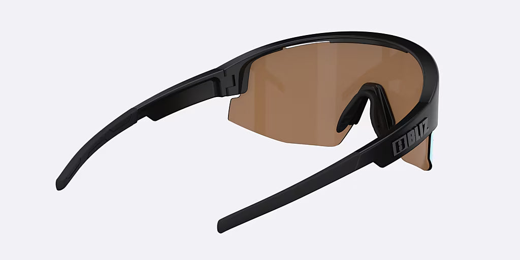 Occhiali BLIZ MATRIX Nero opaco Corallo/Arancione Lente blu iridio