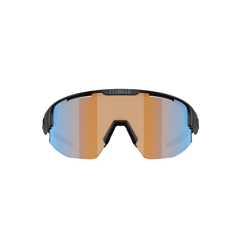 Occhiali BLIZ MATRIX Nero opaco Corallo/Arancione Lente blu iridio