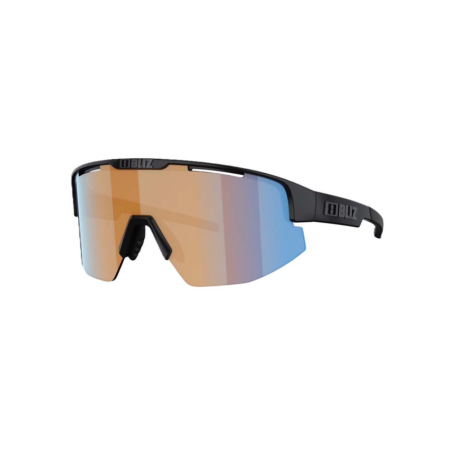 Occhiali BLIZ MATRIX Nero opaco Corallo/Arancione Lente blu iridio