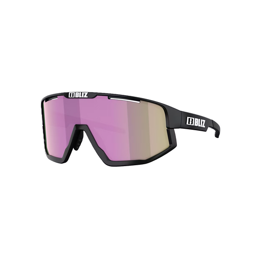 Occhiali BLIZ FUSION SMALL Nero Opaco Lenti Brow con Rosa Multi
