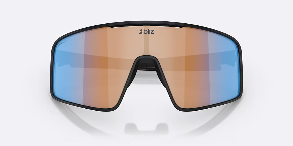 BLIZ P001 S Occhiali Nero Opaco Corallo/Arancione Lente Blu Irdium