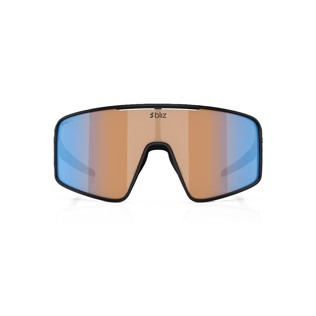 Occhiali BLIZ P001 Nero opaco Corallo/Arancione Lente blu iridio