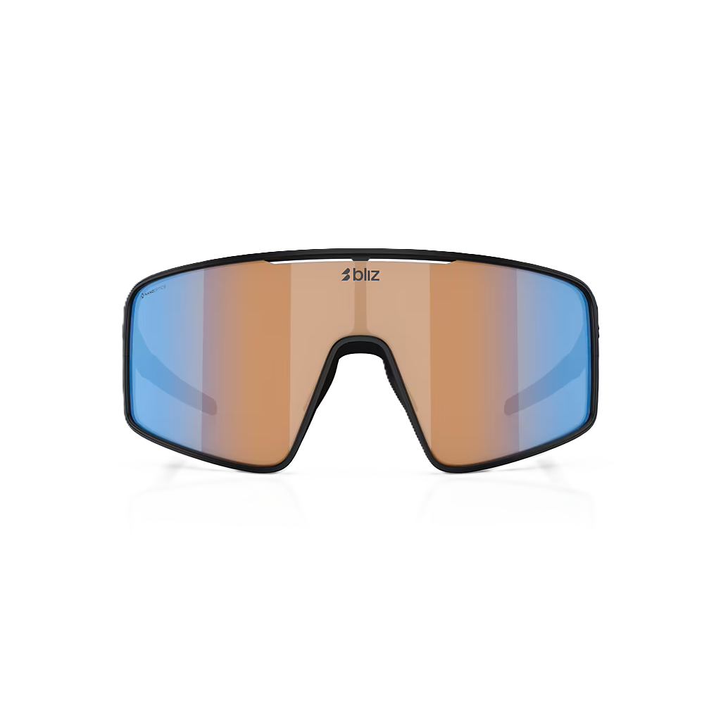 BLIZ P001 S Occhiali Nero Opaco Corallo/Arancione Lente Blu Irdium