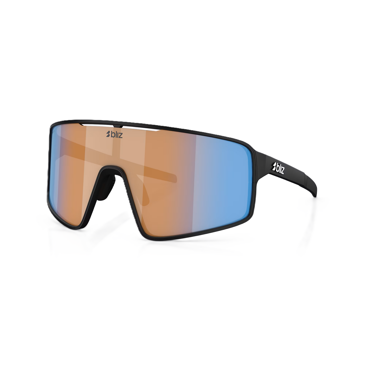 Occhiali BLIZ P001 Nero opaco Corallo/Arancione Lente blu iridio
