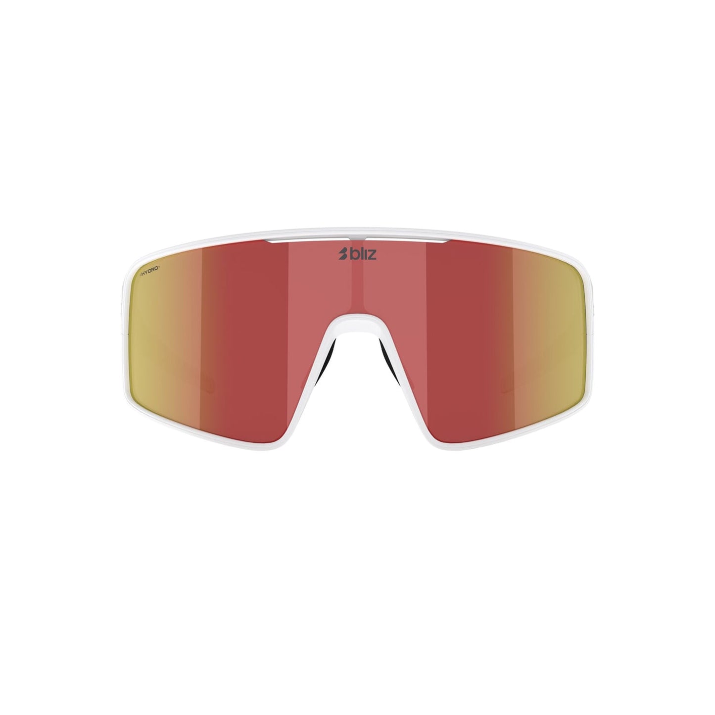 BLIZ P001 Occhiali con montatura bianca opaca e specchio marrone rosso