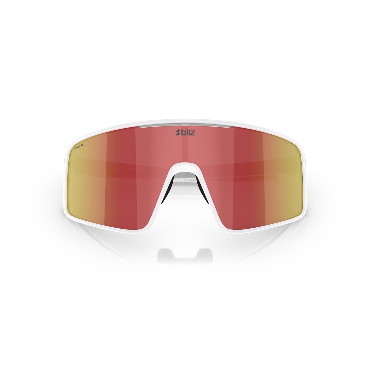 BLIZ P001 Occhiali con montatura bianca opaca e specchio marrone rosso