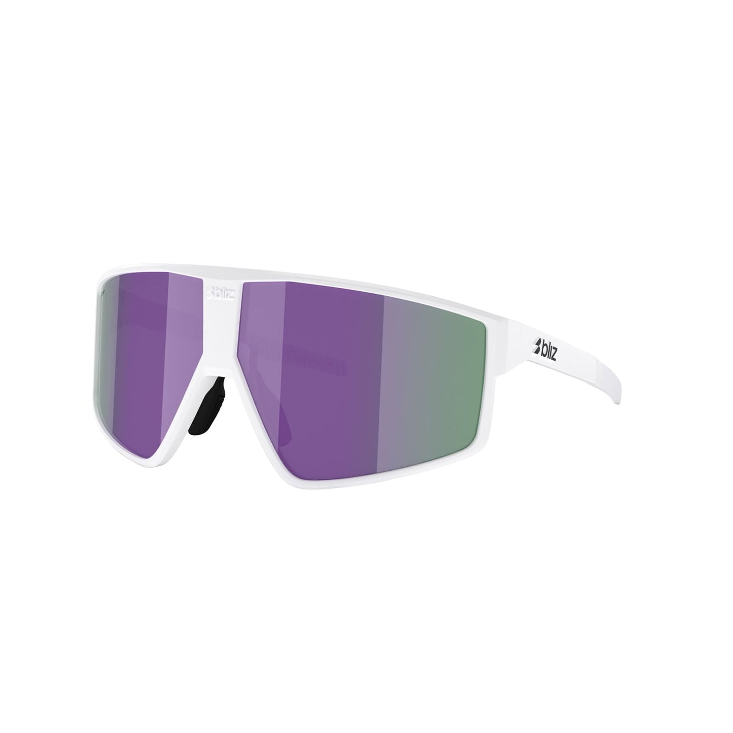 BLIZZ P002S Occhiali con montatura bianca opaca, marrone e viola, multicolore