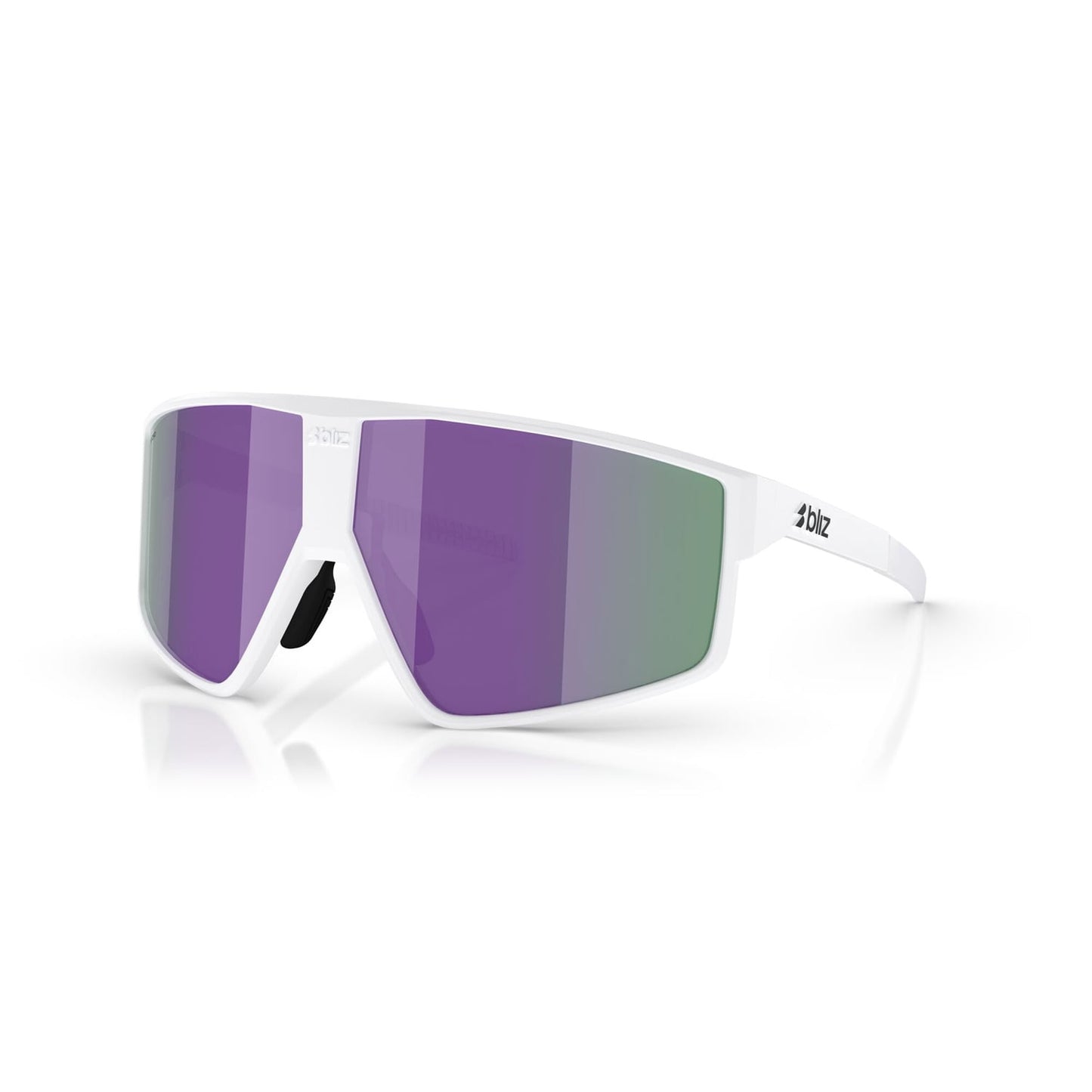 BLIZZ P002S Occhiali con montatura bianca opaca, marrone e viola, multicolore