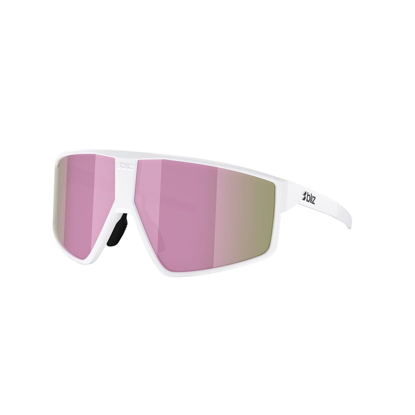 BLIZZ P002S Occhiali con montatura bianca opaca e marrone rosa