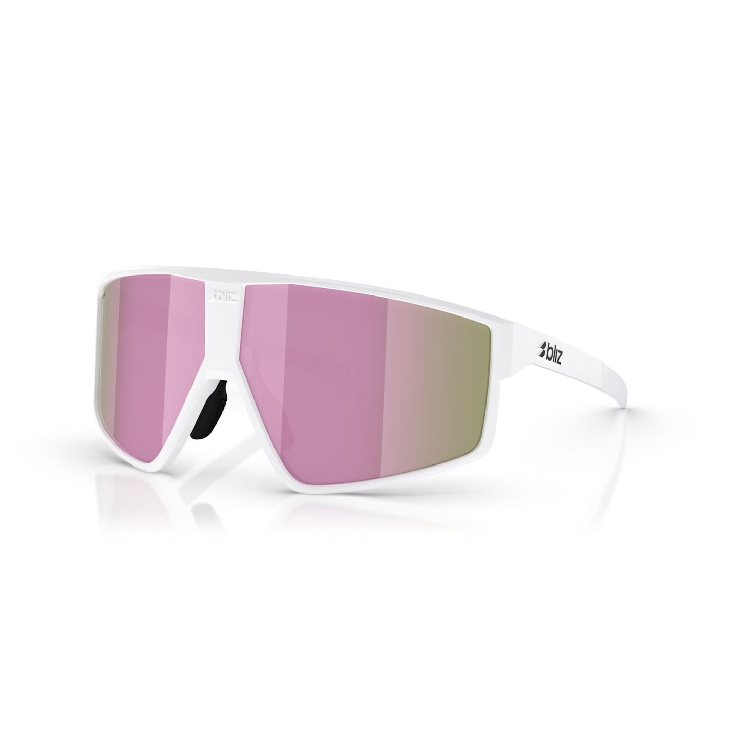 BLIZZ P002S Occhiali con montatura bianca opaca e marrone rosa