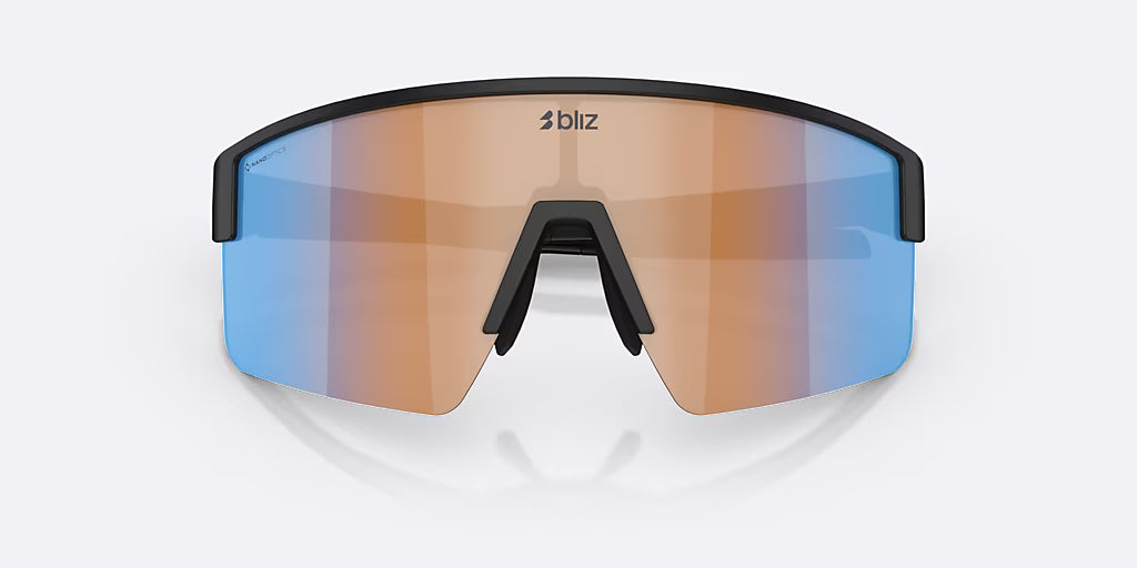 BLIZ P004 Occhiali neri opachi Nano Optics Nordic Ligh Coral - Orange w Blue Multi