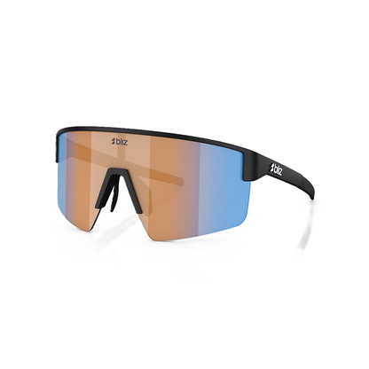 Occhiali BLIZ P004 Nero Opaco Lente Corallo/Arancione Blu Iridio