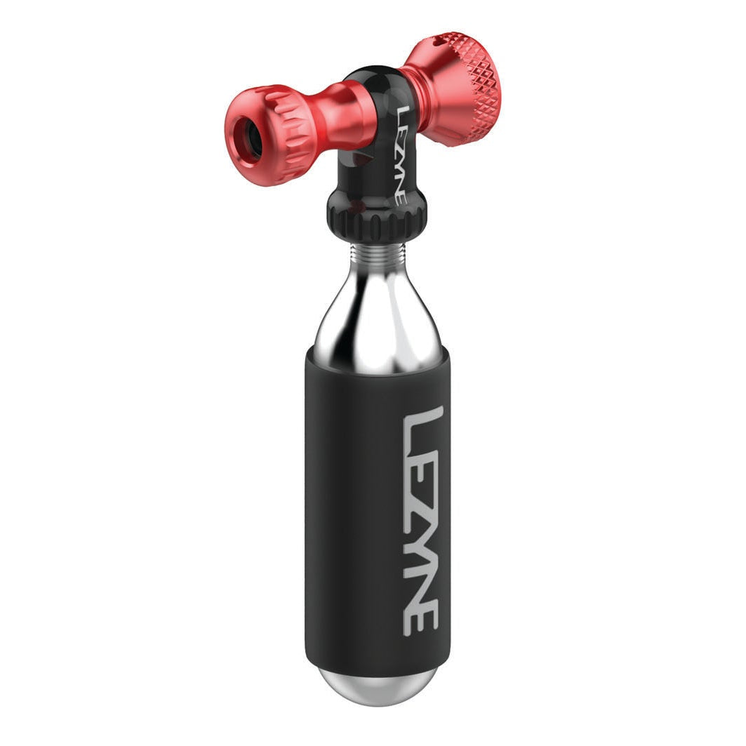 Erogatore CO2 LEZYNE CONTROL DRIVE + cartuccia CO2 filettata, rosso