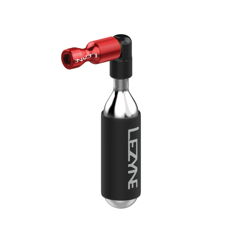 Erogatore CO2 LEZYNE TRIGGER DRIVE + cartuccia CO2 filettata, rosso