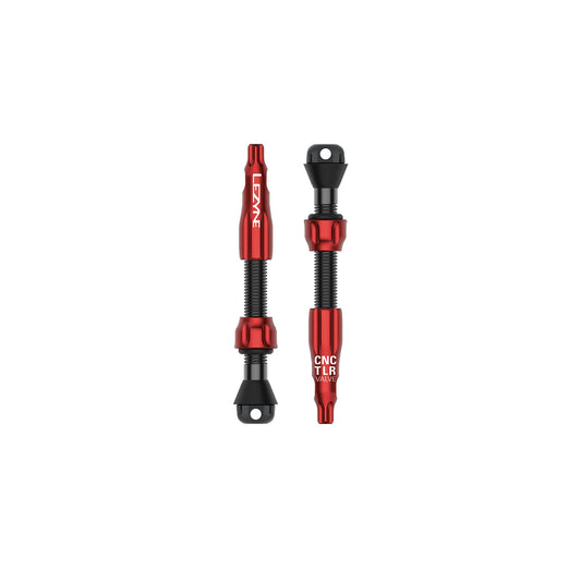 Set di 2 valvole tubeless LEZYNE CNC PRO 44 mm rosso