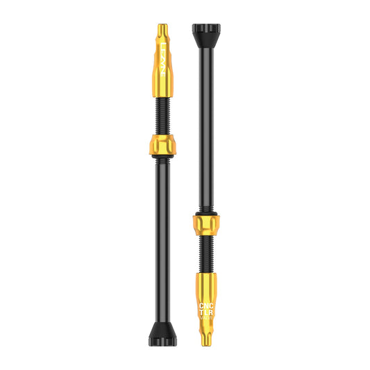 Set di 2 valvole tubeless LEZYNE CNC 80 mm oro
