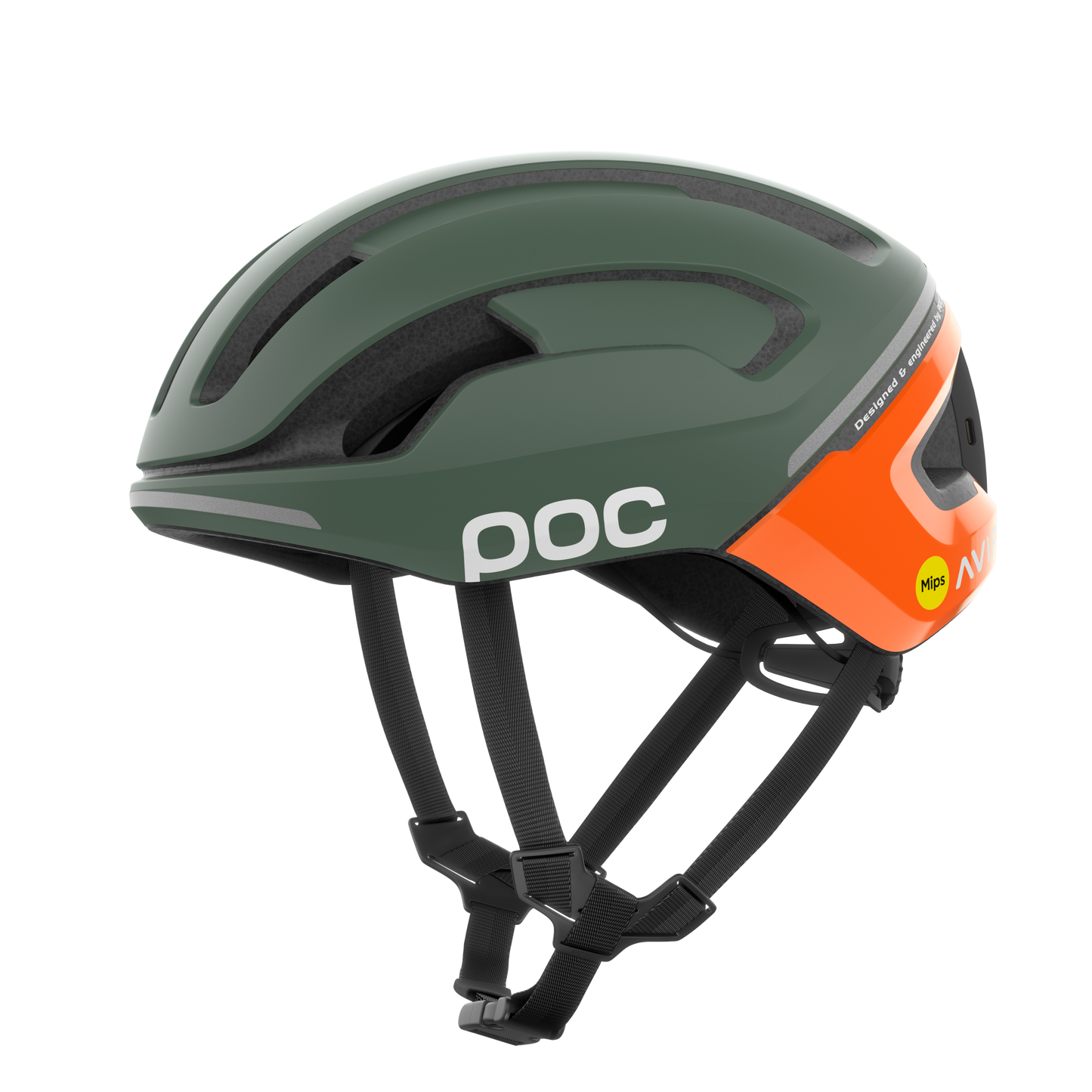 POC OMNE BEACON MIPS Casco da strada Khaki/Arancione Fluorescente AVIP