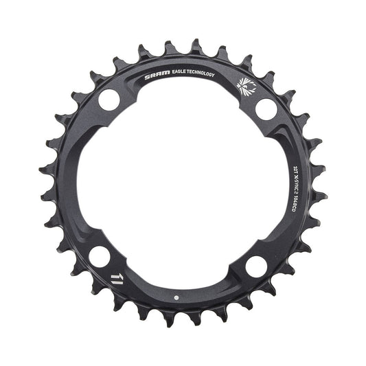 Corona monocorona SRAM EAGLE X-SYNC2 12 velocità, 4 fori, 104 mm — vista della corona su sfondo bianco