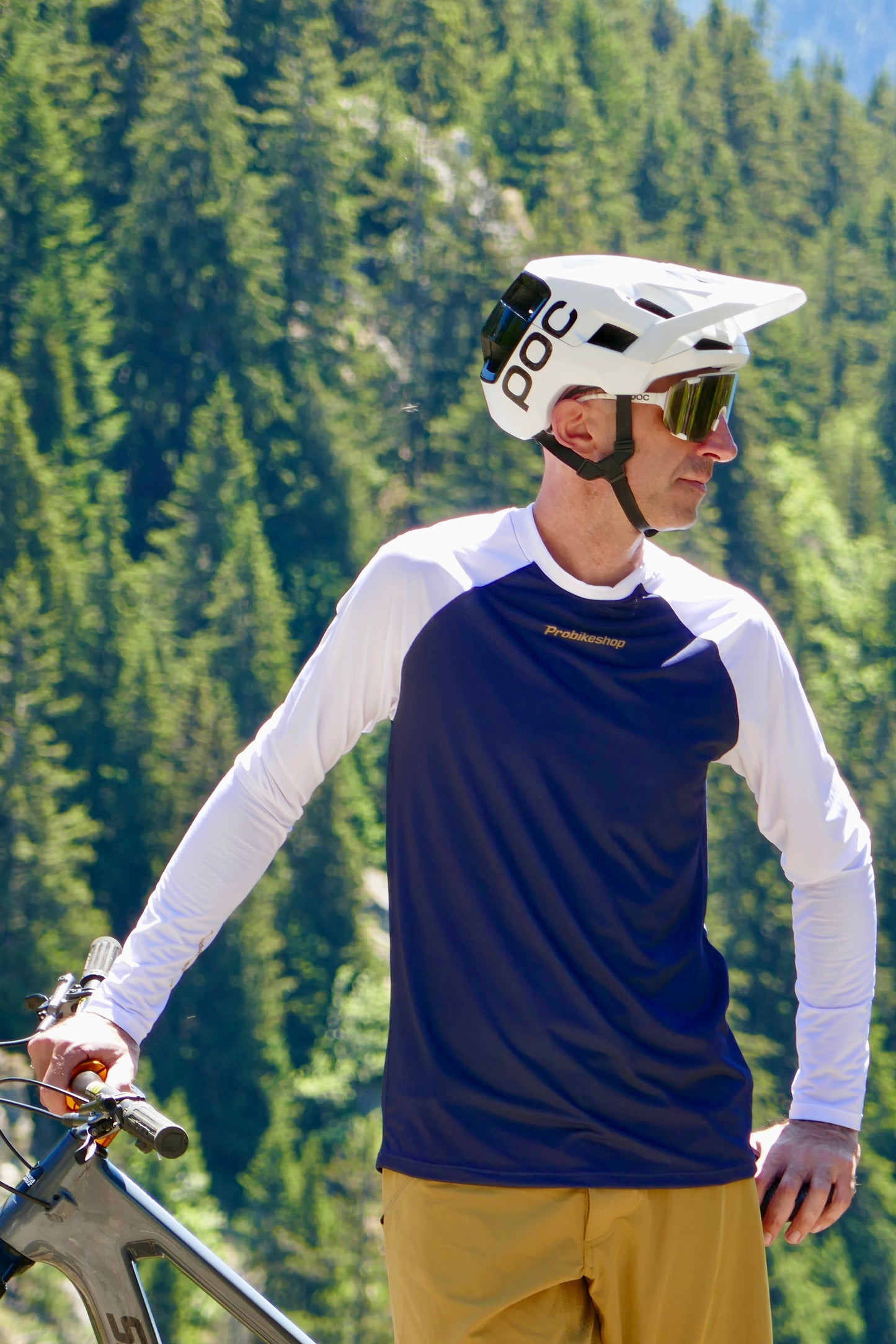 PROBIKESHOP Maglia a manica lunga FREERIDE Navy/Bianco