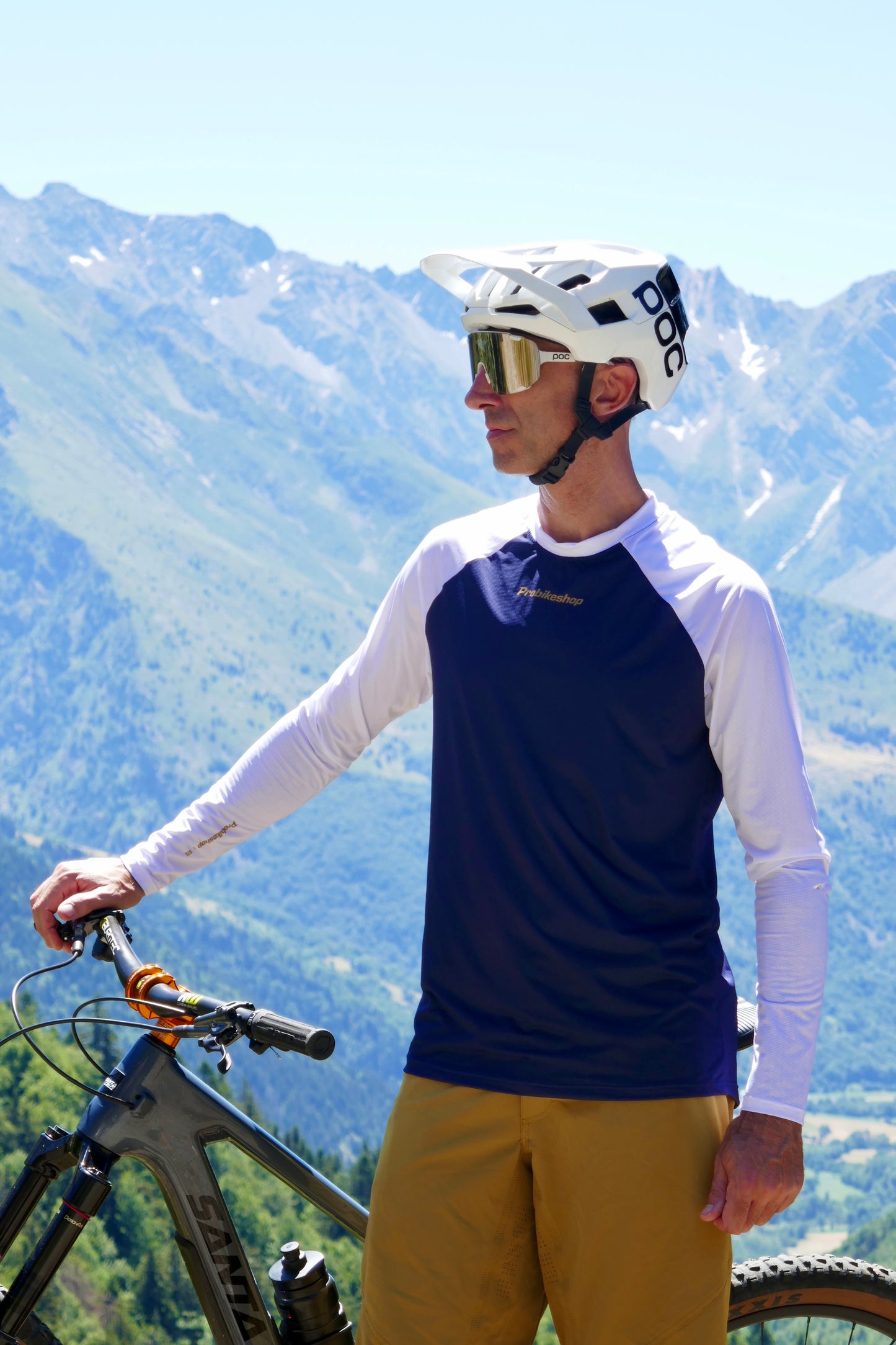 PROBIKESHOP Maglia a manica lunga FREERIDE Navy/Bianco