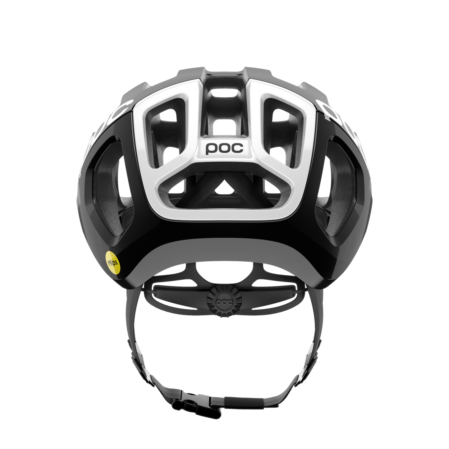 POC VENTRAL AIR MIPS Logo Casco da strada nero/bianco opaco