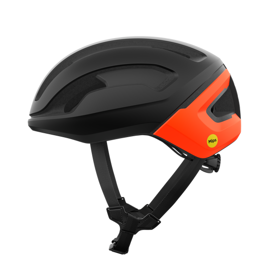 POC OMNE AIR MIPS Casco da strada Nero Opaco/Arancione Fluo