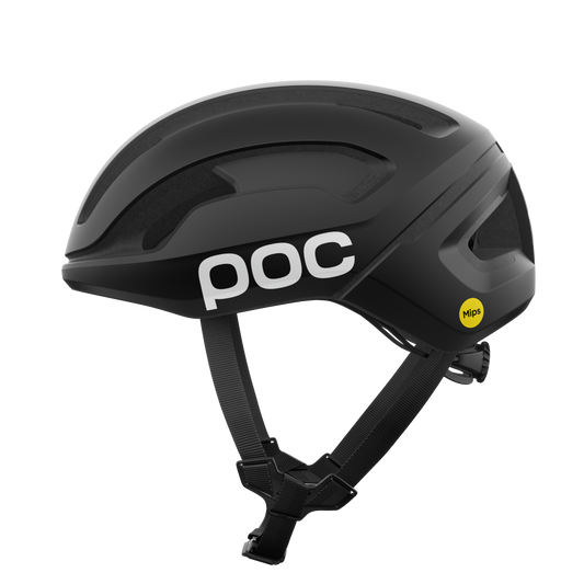 POC OMNE AIR MIPS Logo Casco da strada nero opaco/bianco