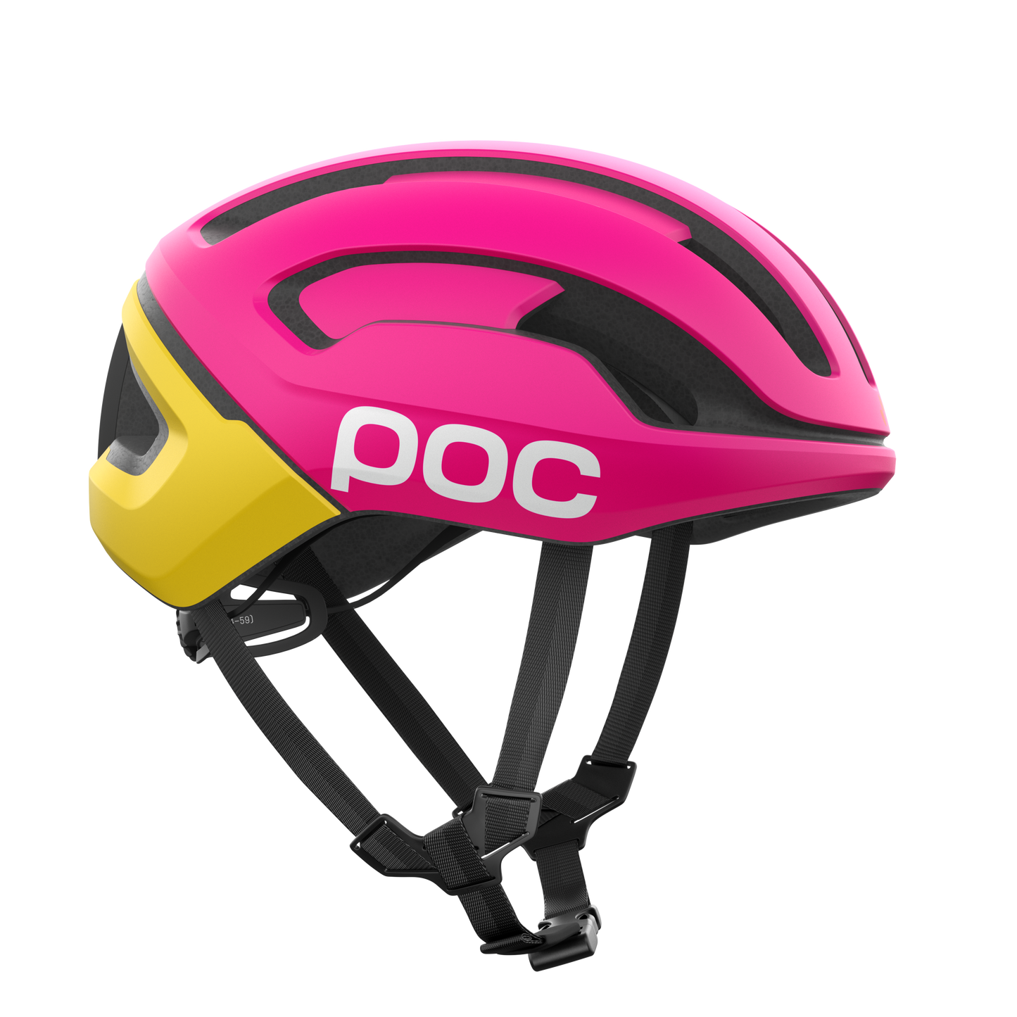 POC OMNE AIR MIPS Logo Casco da strada Rosa/Giallo