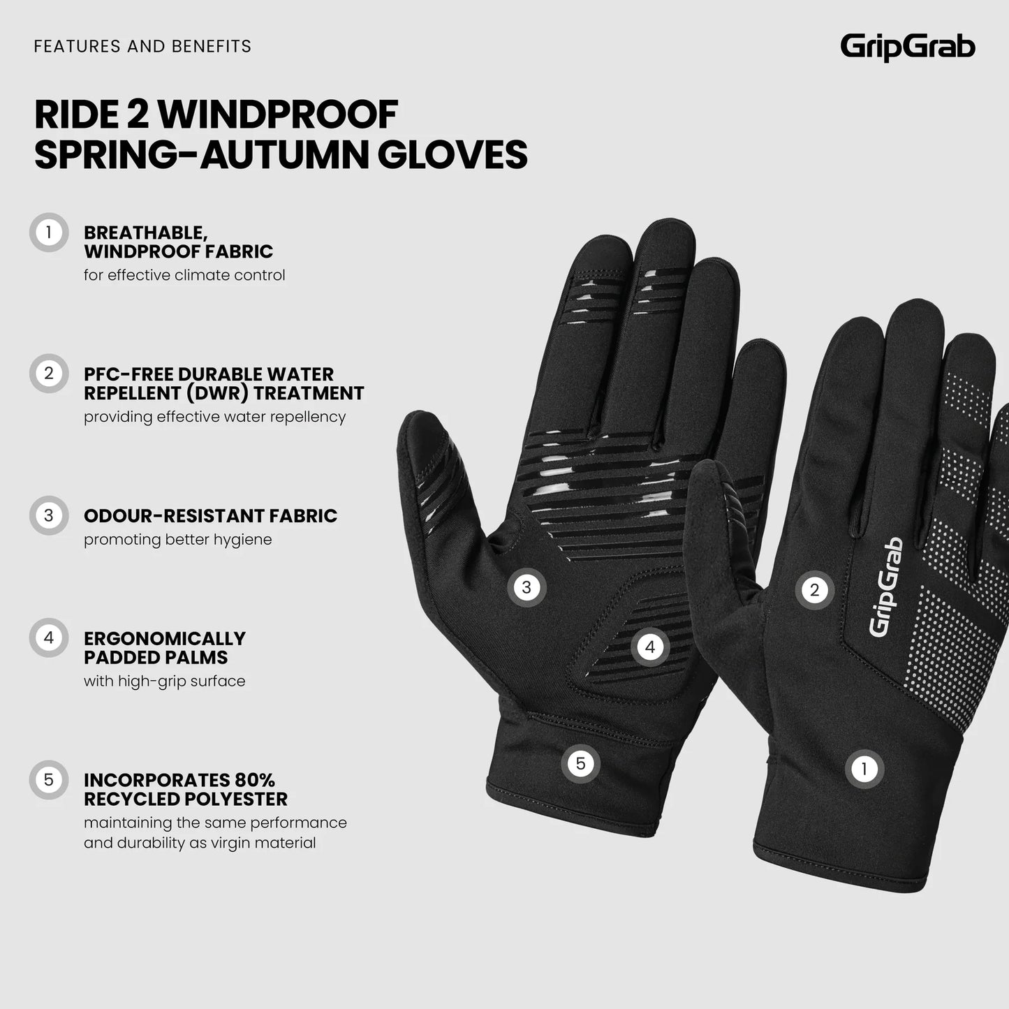 Guanto GRIPGRAB RIDE 2 WINDPROOF SPRING AUTUMN Giallo