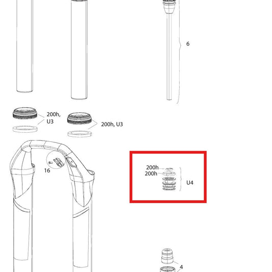 Kit di aggiornamento della testa di tenuta per la forcella ROCKSHOX SID 32 mm RLC A1(2017-2019)/RL B1-B2(2017-2019)/B4(2020+)