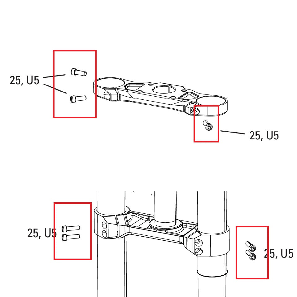 Kit di viti per la corona della forcella ROCKSHOX BOXXER D1 (2024+)