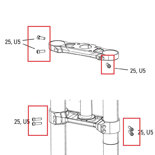 Kit di viti per la corona della forcella ROCKSHOX BOXXER D1 (2024+)