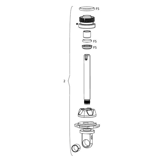 Gruppo occhiello/asta/testa di tenuta ROCKSHOX ritorno 90° 240x76mm Medium per VIVID #11.4118.021.010
