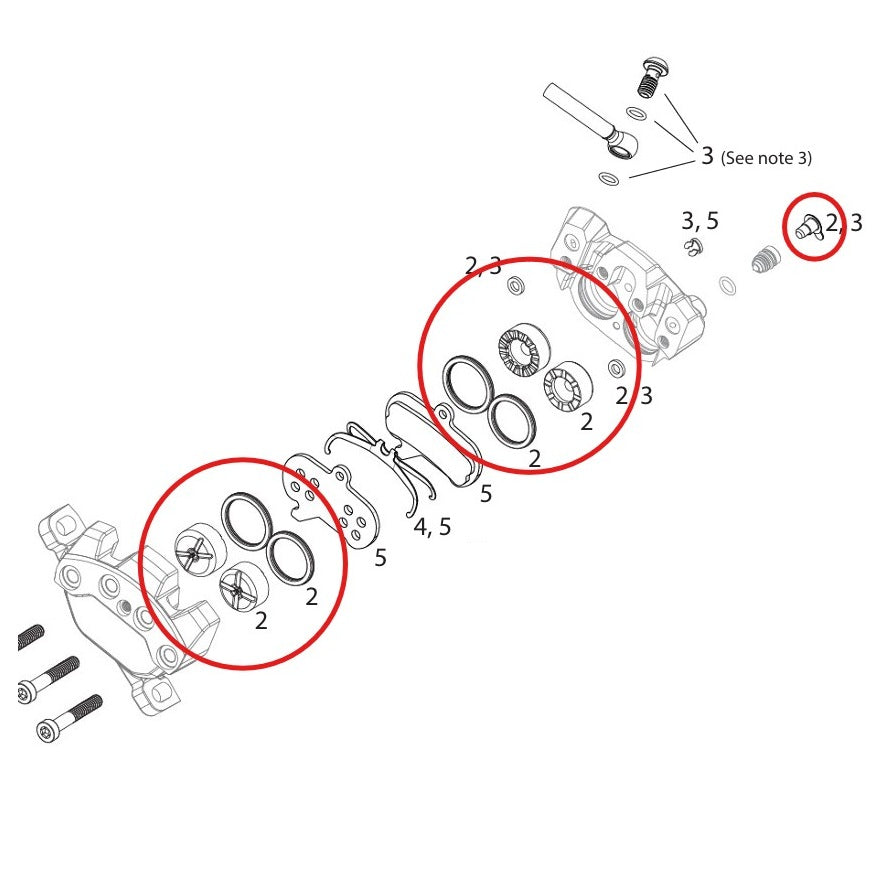 Kit di pistoni per pinze SRAM MAVEN Ultimate/Argento/Bronzo