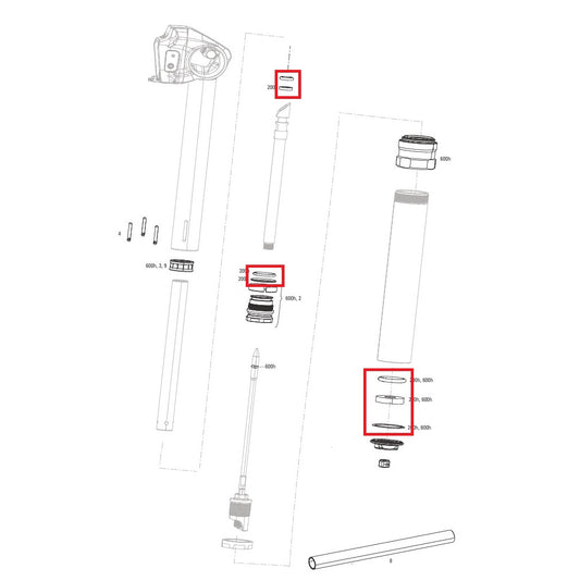Kit di manutenzione ROCKSHOX REVERB AXS A1/A2 200 ore/anno
