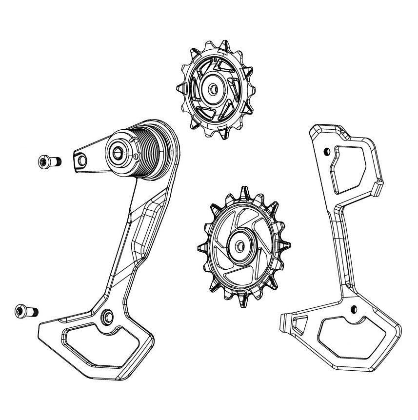 SRAM XX-SL T-TYPE EAGLE AXS Gabbia per deragliatore e ruote