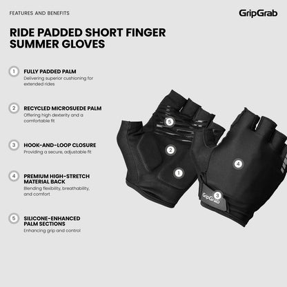 Guanti Corti GRIPGRAB RIDE RC MAX Nero
