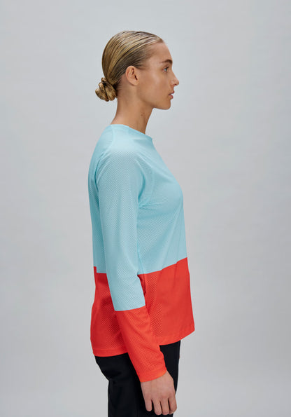 Maillot POC MOTION AIR Maniche Lunghe Donna Blu/Arancione