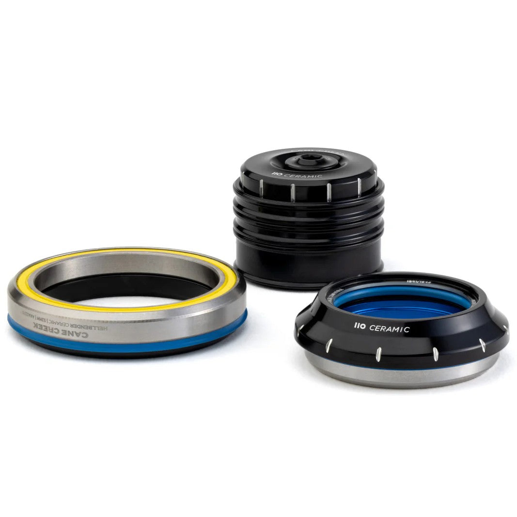 CANE CREEK 110 Cuffia conica in ceramica, 1 1/8"-1.5", IS41/28.6/H9 | IS52/40, nero/argento