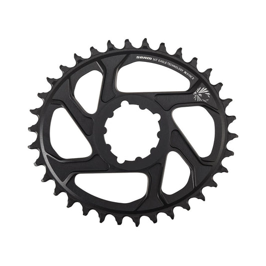 Corona monocorona ovale SRAM EAGLE X-SYNC2 12 velocità ad attacco diretto, offset 6 mm — vista della corona su sfondo bianco