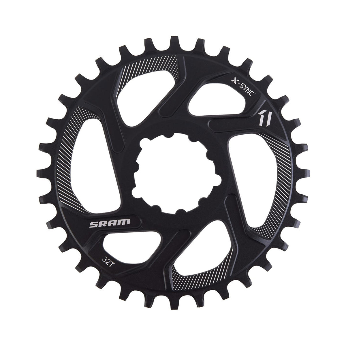 Corona monocorona SRAM X-SYNC a dentatura stretta-larga BOOST 11 velocità ad attacco diretto, offset 3 mm — vista della corona su sfondo bianco