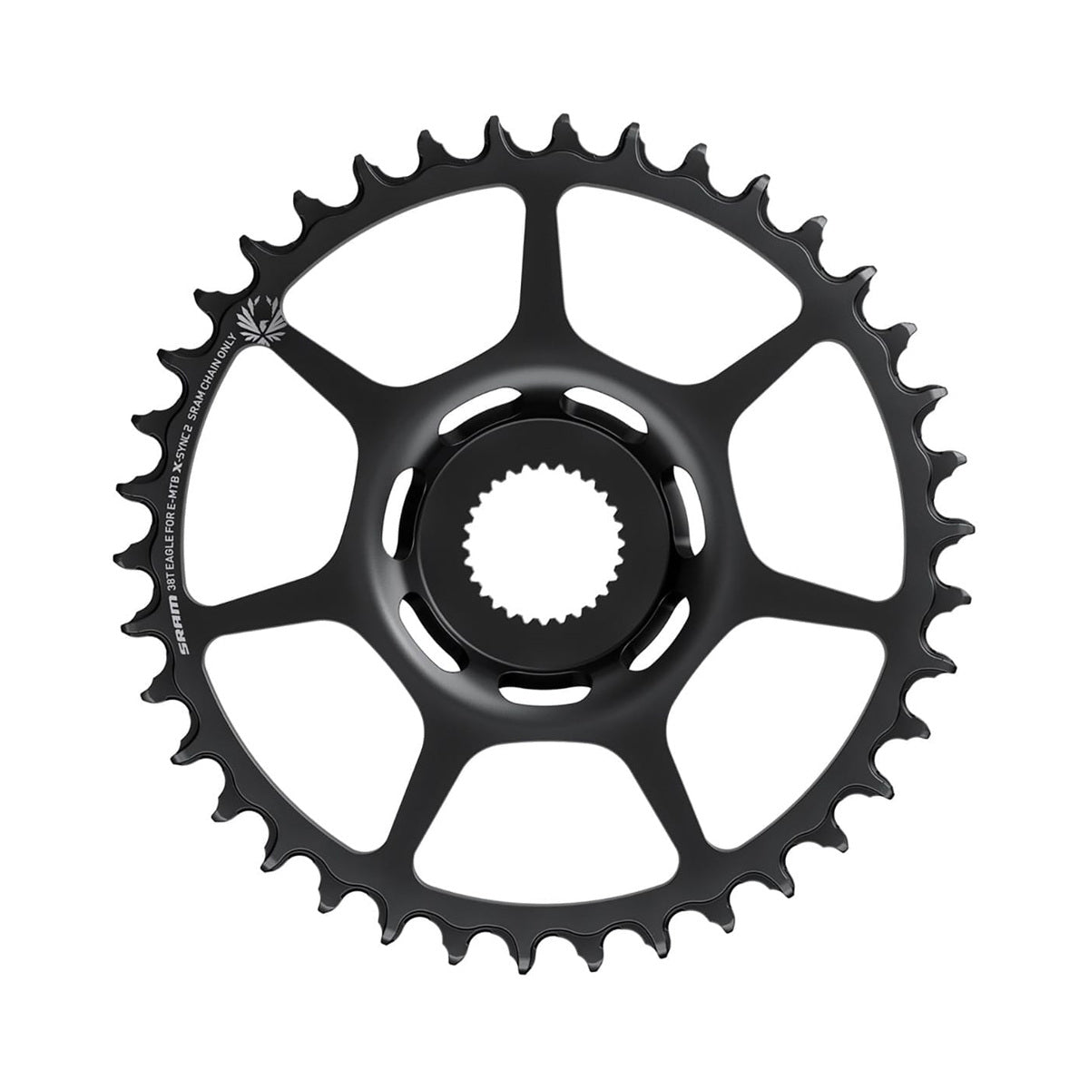 Corona monocorona per e-bike SRAM X-SYNC 2 EAGLE BOSCH GEN4 11/12 velocità ad attacco diretto Boost, in acciaio — vista della corona su sfondo bianco