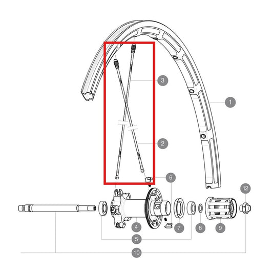 KIT 10 RAGGI POSTERIORI MAVIC SHB M7/7 AL BK 275