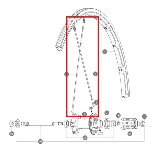 KIT DI 10 RAGGI POSTERIORI MAVIC M7/7 SFAL BK 298.5