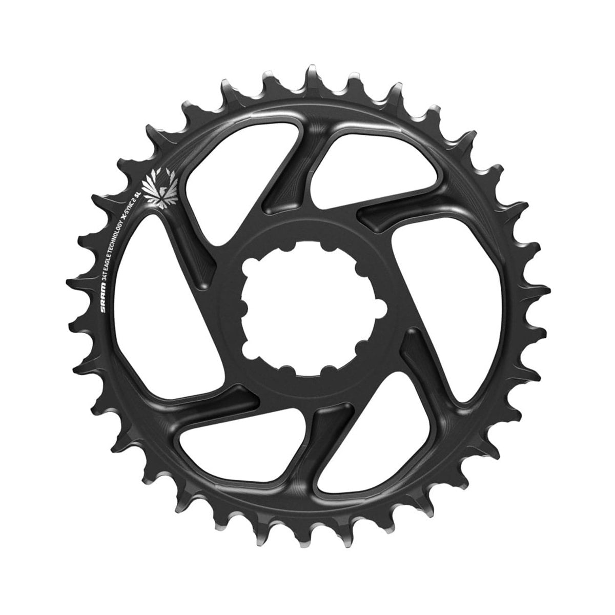 Corona monocorona SRAM EAGLE X-SYNC 2 SL BOOST 12 velocità ad attacco diretto, offset 3 mm — vista della corona su sfondo bianco