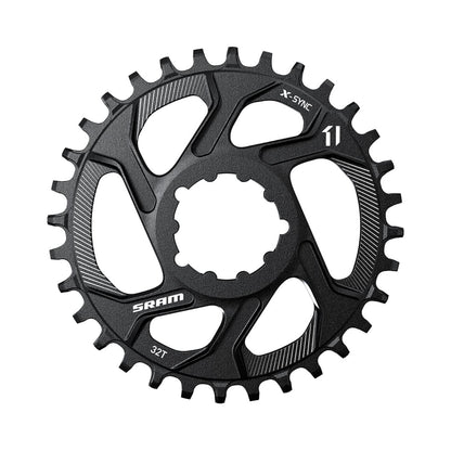 Corona monocorona SRAM X-SYNC a dentatura stretta-larga 11 velocità ad attacco diretto, offset 6 mm — vista della corona su sfondo bianco