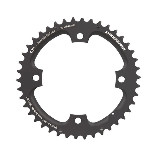Corona esterna STRONGLIGHT CT² Sram 10 velocità, 4 fori, 120 mm — vista della corona su sfondo bianco