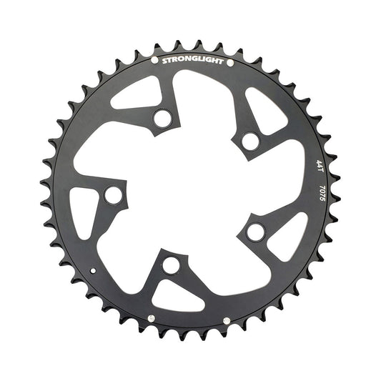 Corona esterna STRONGLIGHT in alluminio 7075, 9 velocità, 5 fori, 94 mm — vista della corona su sfondo bianco