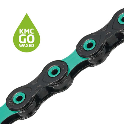 Catena 12V KMC DLC12 Waxed Nero/Turchese Cerato