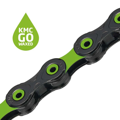 Catena 12V KMC DLC12 Waxed Nero/Verde Cerato